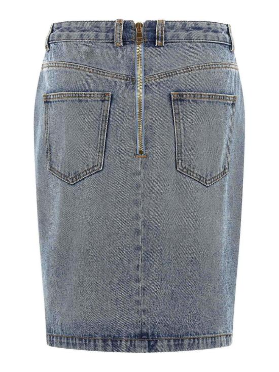  발망 미디 스커트 FF0LC267DF976AW Light Blue - BALMAIN