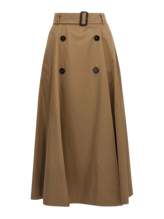  버버리 개버딘 트렌치 미디 스커트 8113541 Brown