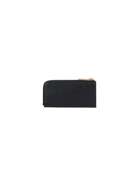 25FW 톰브라운 페블 그레인 레더 스트라이프 집어라운드 지갑 MAW080A 00198001 Black - THOM BROWNE