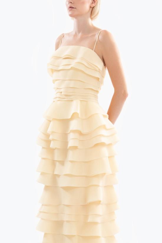  사이드 코베이시 롱 원피스 레이어드 오간자 롱 드레스 - SAIID KOBEISY