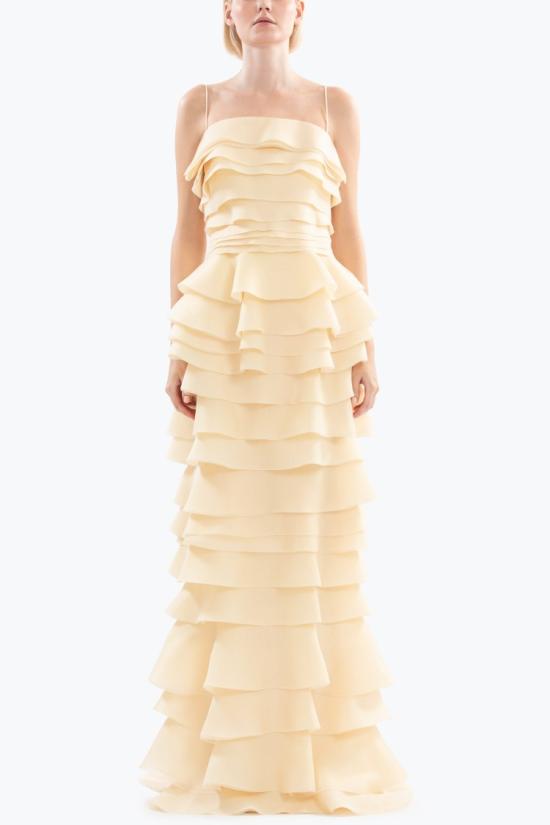  사이드 코베이시 롱 원피스 레이어드 오간자 롱 드레스 - SAIID KOBEISY