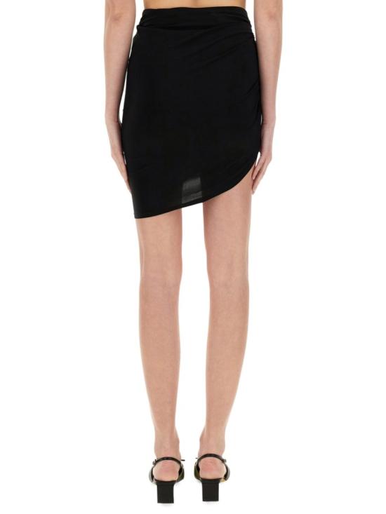  자크뮈스 라 코헤지에 드레이프 미니 스커트 243SK064 2381990 Black - JACQUEMUS