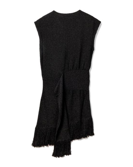 25FW 랑방 숏 원피스 RW DR9082 K059 E25 10 BLACK Black - LANVIN