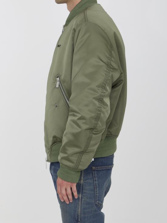 24FW 오프화이트 봄버 자켓 OMEH057F24 GREEN - OFF WHITE