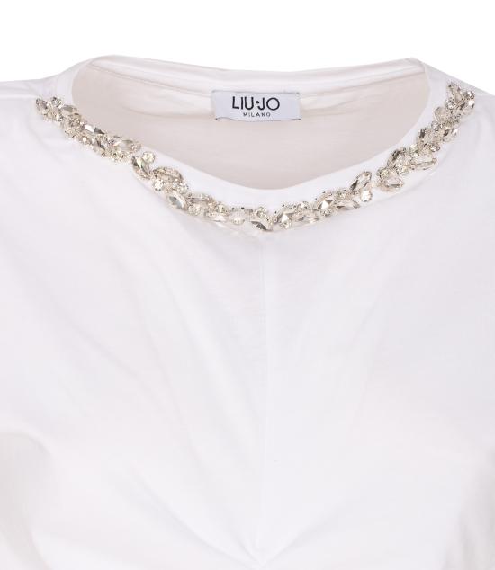 25FW 리우조 반팔 티셔츠 UF5263J6308 11111 White - LIU JO