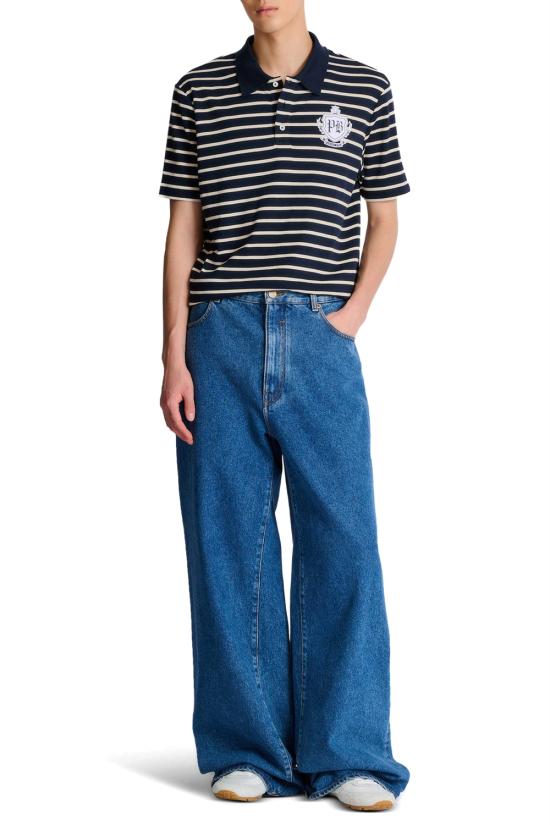 25FW 발망 폴로 티셔츠 FH0GC026GF30 SFF Bleu beige blanc - BALMAIN