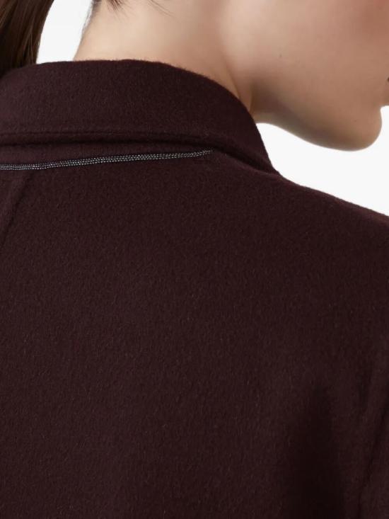 25FW 브루넬로 쿠치넬리 핸드크래프트 캐시미어 더블 비버 코트 MD5039895 C4243 RED WINE - BRUNELLO CUCINELLI