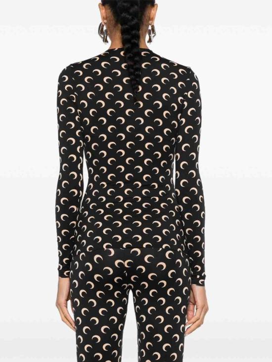 26SS 마린세르 크레센트 문 프린트 긴팔 티셔츠 WTS006ACJER0001IT99 Black - MARINE SERRE