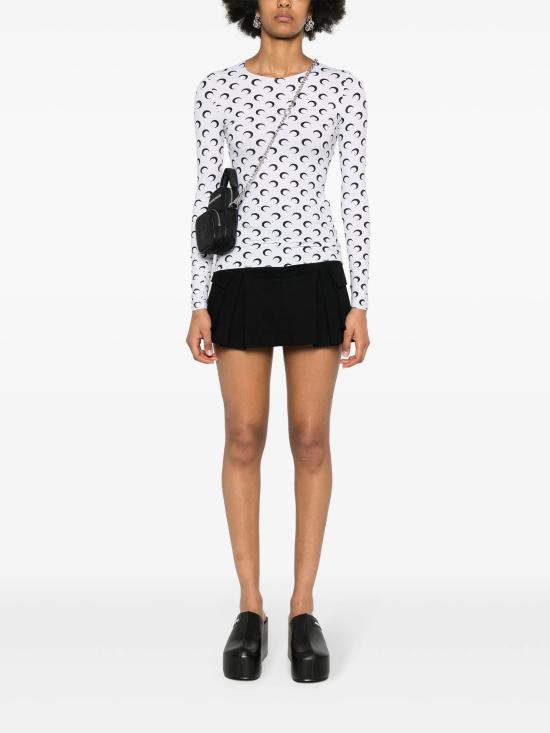 25FW 마린세르 크레센트 문 프린트 긴팔 티셔츠 WTS006ACJER0001 WH00 White - MARINE SERRE