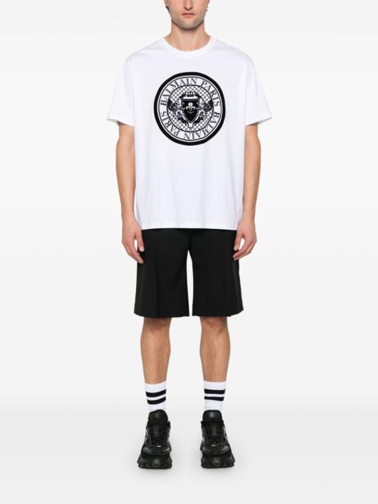 25SS 발망 반팔 티셔츠 EH1EG010BB17 GAB BLANC NOIR GAB - BALMAIN