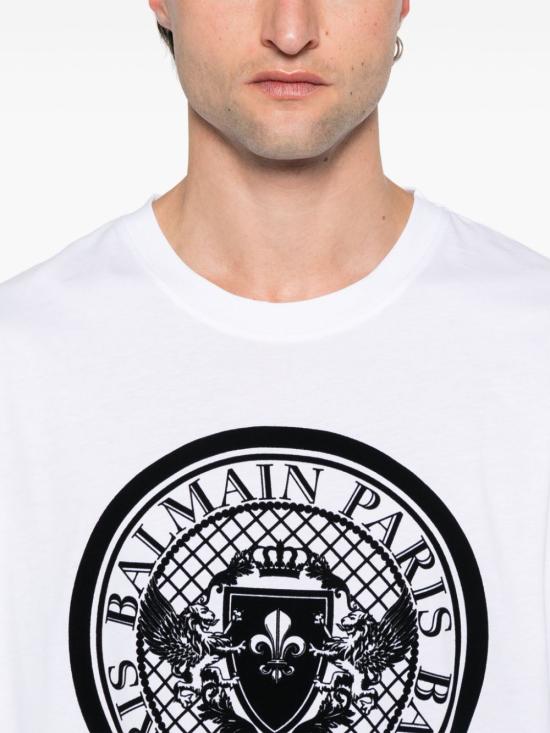 25SS 발망 반팔 티셔츠 EH1EG010BB17 GAB BLANC NOIR GAB - BALMAIN