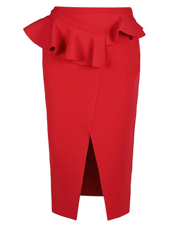  알렉산더 맥퀸 미디 스커트 710229 Q1A3H6040 Red