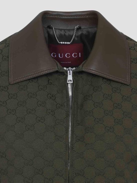25FW 구찌 GG 캔버스 자켓 826626Z8B1O3602 Dark Green - GUCCI