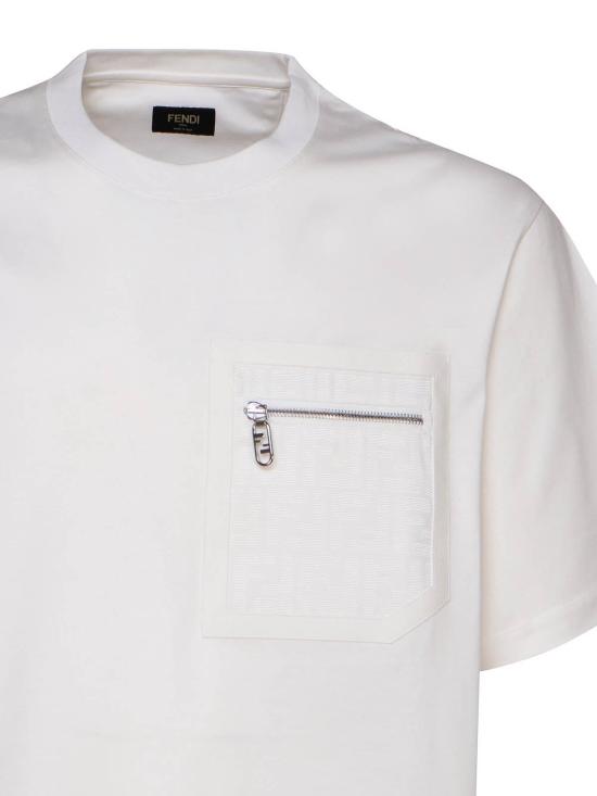 26SS 펜디 FF 포켓 저지 티셔츠 FY1257APM4F0QA0 White - FENDI