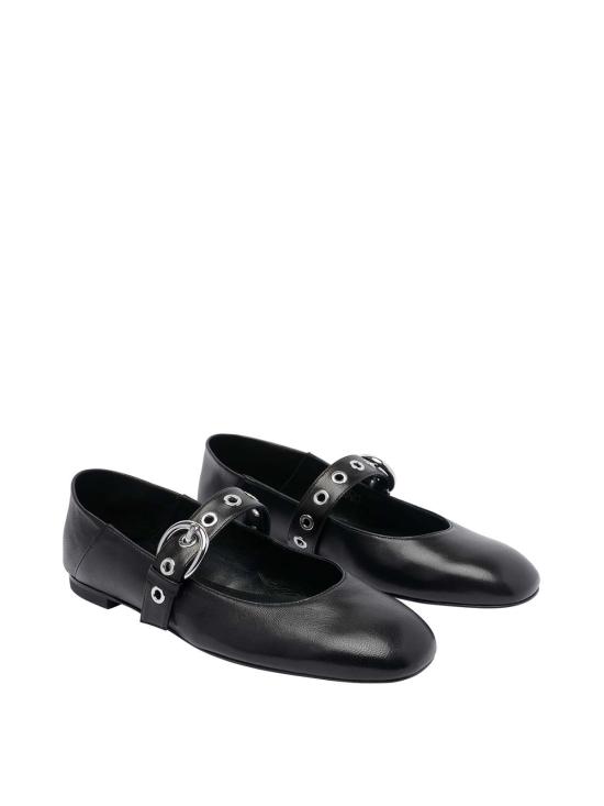  스튜어트 와이츠먼 플랫 슈즈 SL508SUPERMOTOMARYJANELARBLK Black - STUART WEITZMAN