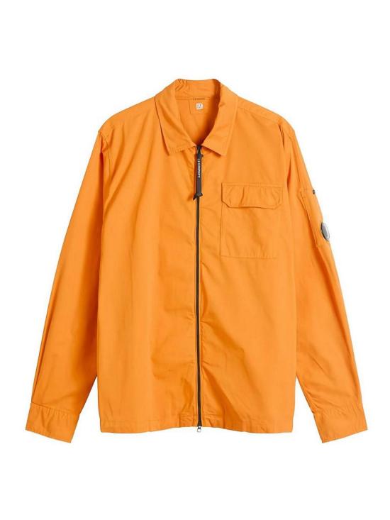  씨피 컴퍼니 오가닉 개버딘 지퍼 오버셔츠 19CMOS705A110143G434 Orange