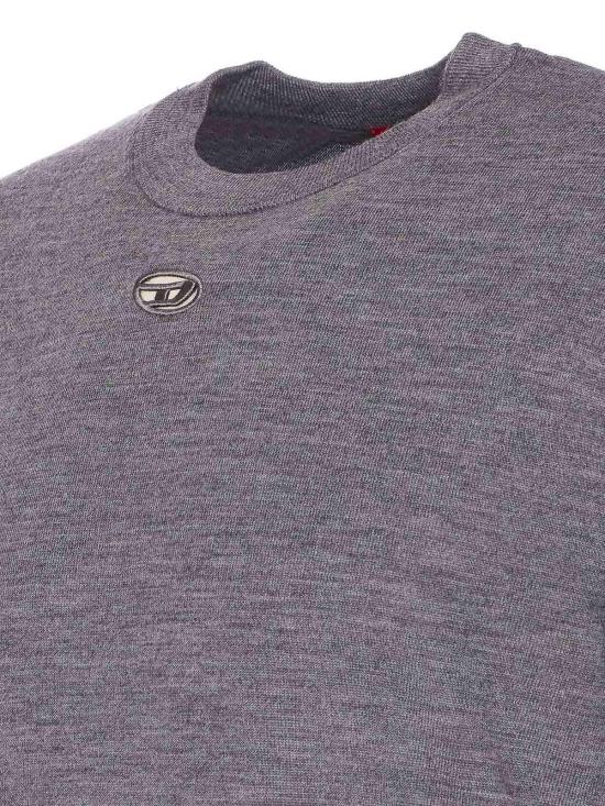  디젤 K 밸리엄 컷아웃 로고 울 점퍼 A174420DCCH96K Grey - DIESEL