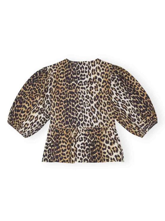  가니 블라우스 F9116943 Animal Print - GANNI