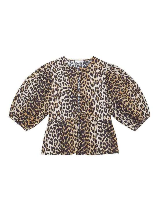  가니 블라우스 F9116943 Animal Print