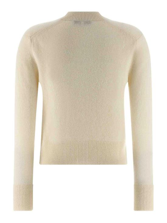 25FW 메종키츠네 베이비 폭스 램스울 피티드 가디건 PW00506KT10060383 White - MAISON KITSUNE