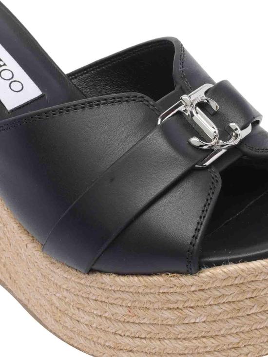 26FW 지미추 샌들 LEDAWEDGE100FDZBLACKSILVER - JIMMY CHOO
