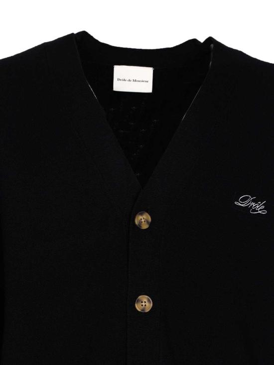 25FW 드롤드무슈 가디건 CA123WO007BL Black - DROLE DE MONSIEUR