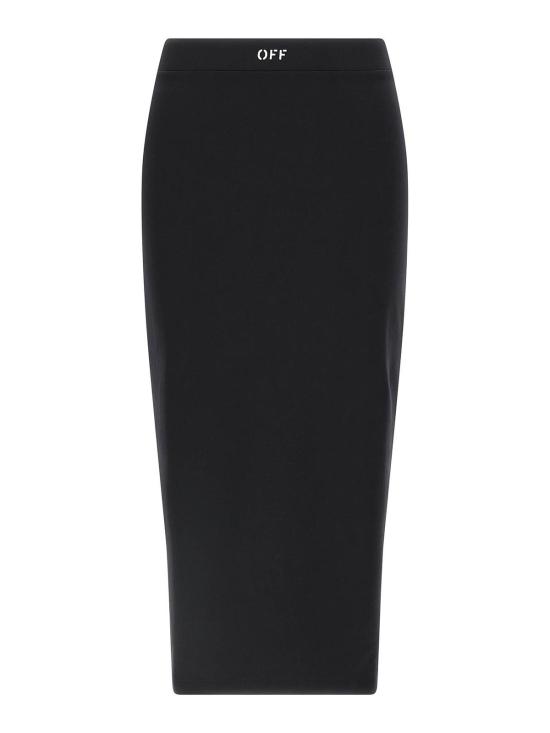 26FW 오프화이트 미디 스커트 OWCW00PF25JER0011001 Black