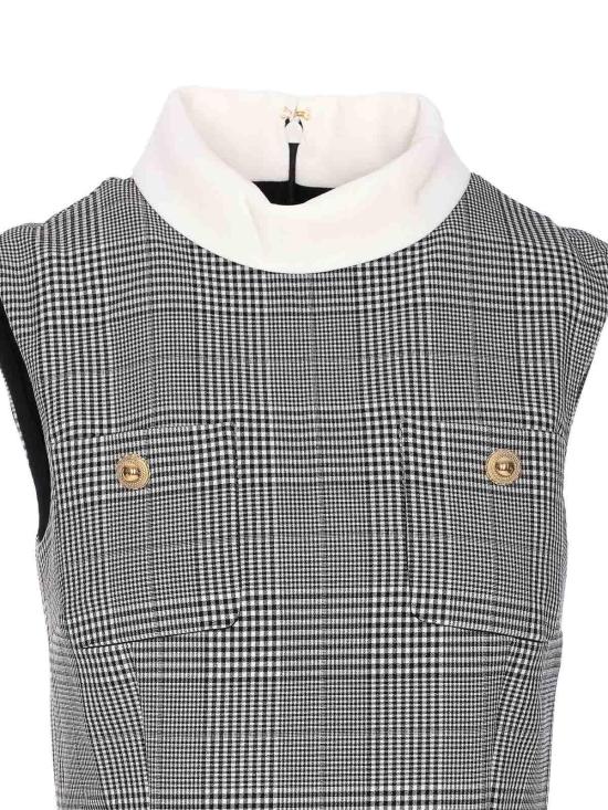  셀프 포트레이트 미디 스커트 016SBLACKANDWHITE Grey - SELF PORTRAIT