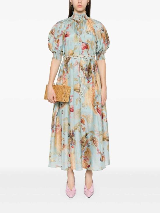 25FW 짐머만 롱 원피스 4554DSS253AQPLMFLO LIGHT BLUE - ZIMMERMANN