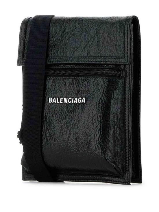 25FW 발렌시아가 익스플로러 스몰 파우치 로고 스트랩 6559821VG7X1090 Black - BALENCIAGA