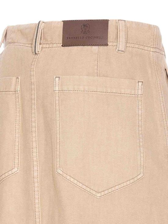 26SS 브루넬로 쿠치넬리 미디 스커트 ML996G3822C2910 Beige - BRUNELLO CUCINELLI