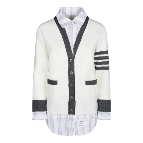  톰브라운 가디건 FKC534AY3007100 WHITE AND GREY