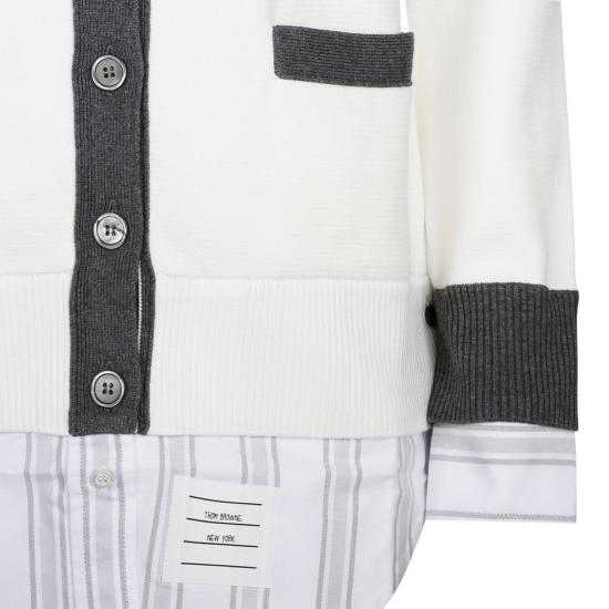  톰브라운 가디건 FKC534AY3007100 WHITE AND GREY - THOM BROWNE