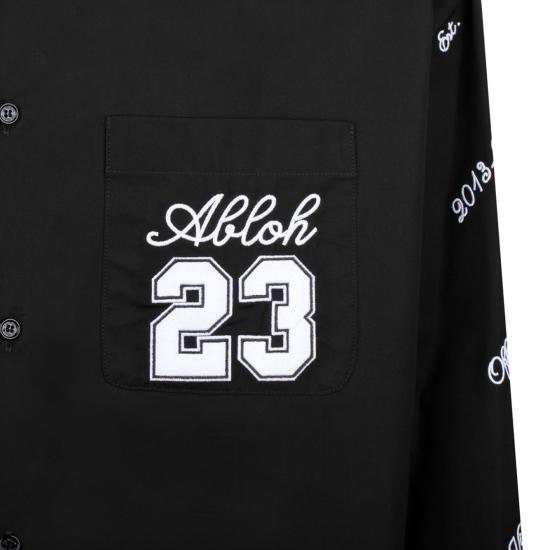  오프화이트 긴팔 셔츠 OMGE004S24FAB0021001 BLACK - OFF WHITE