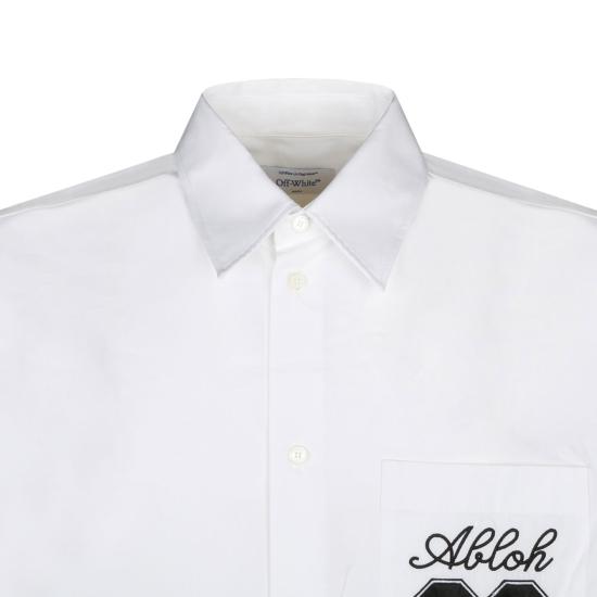  오프화이트 긴팔 셔츠 OMGE004S24FAB0020110 WHITE AND BLACK - OFF WHITE