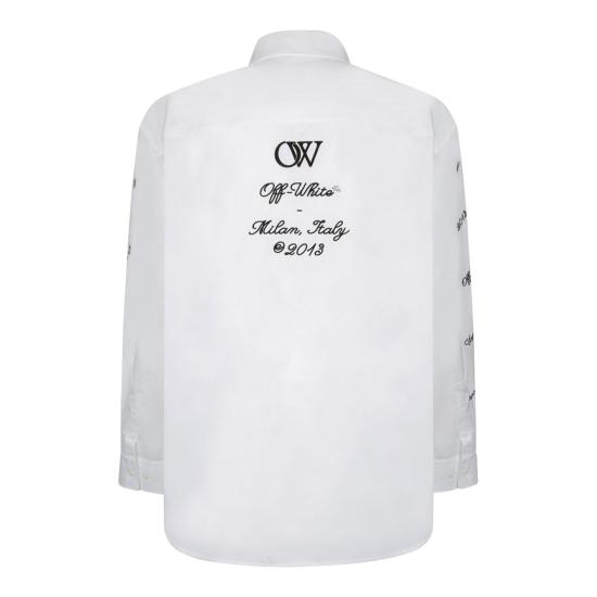 오프화이트 긴팔 셔츠 OMGE004S24FAB0020110 WHITE AND BLACK - OFF WHITE