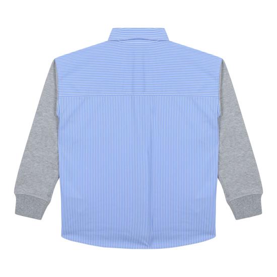 24FW [키즈] 모스키노 셔츠 HUC01CLME0386816 STRIPES AZURE WHITE - MOSCHINO