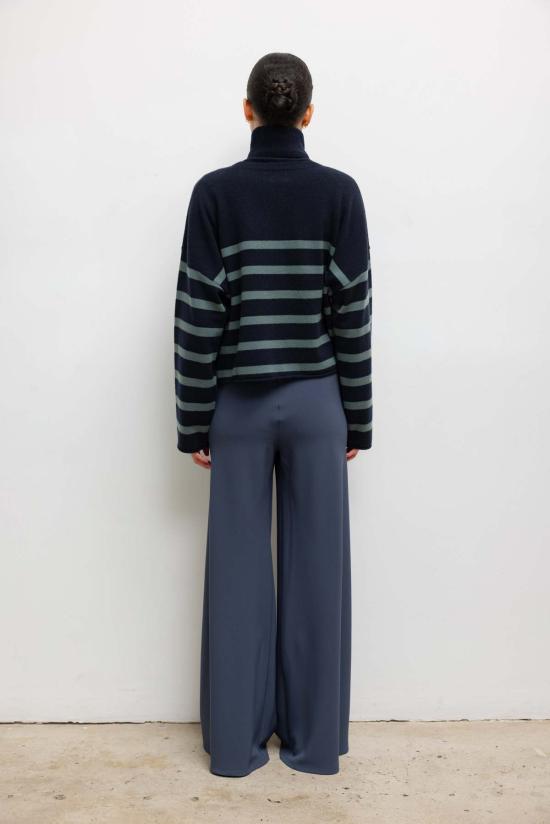  리셋 터틀넥 레셋 조이 브레튼 미드나잇 크루 스웨터 - LESET