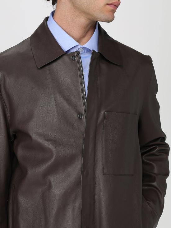 25FW 보스 가죽 자켓 50543654 204 Brown - BOSS