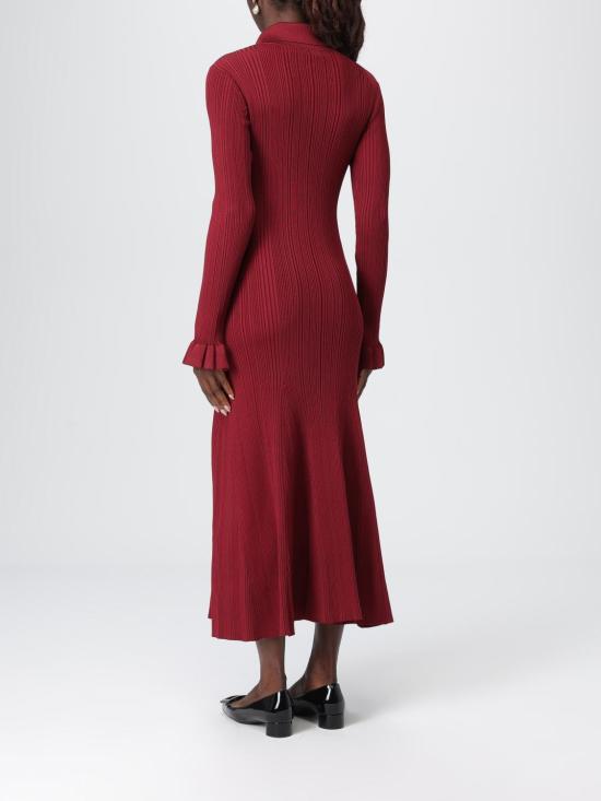 25FW 셀프 포트레이트 롱 원피스 AW25008MABU BURGUNDY Violet - SELF PORTRAIT