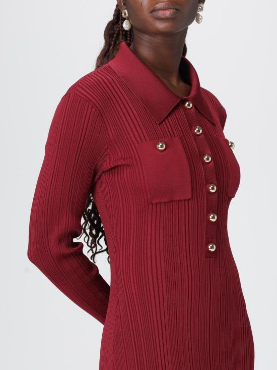 25FW 셀프 포트레이트 롱 원피스 AW25008MABU BURGUNDY Violet - SELF PORTRAIT