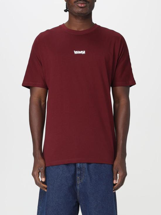 25FW 디스클레이머 반팔 티셔츠 55117 BORDEAUX ST BIANCA Burgundy