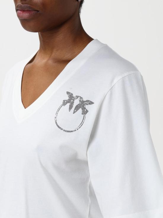 25FW 핑코 반팔 티셔츠 104606A2D0 Z05 White - PINKO