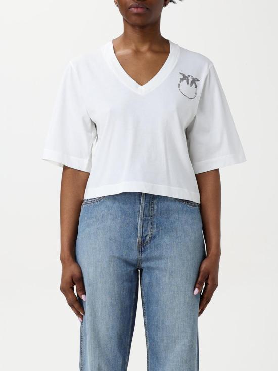 25FW 핑코 반팔 티셔츠 104606A2D0 Z05 White