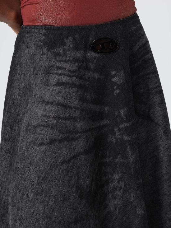 25FW 디젤 롱 스커트 A21505007DB 02 Black - DIESEL