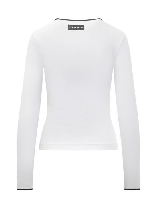 25FW 마린세르 반팔 티셔츠 WTO446ACJER0008 WH11 WHITE BLACK - MARINE SERRE