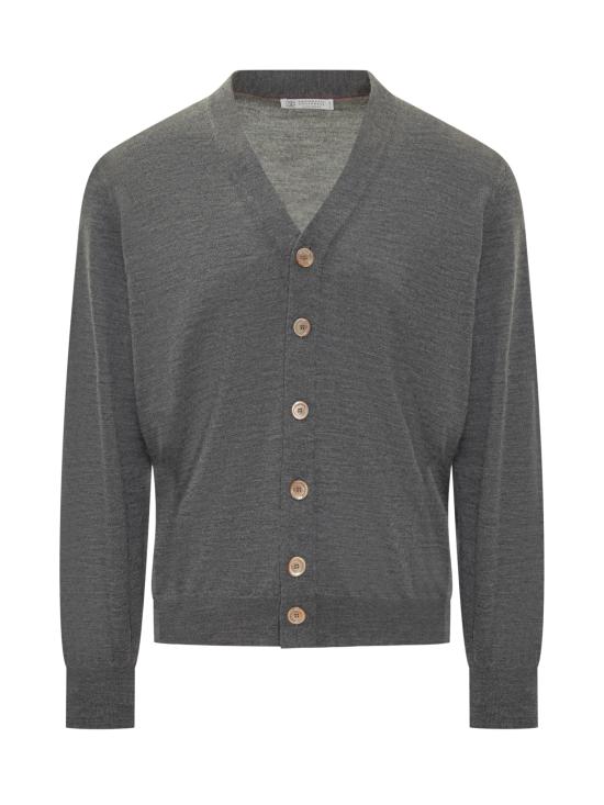 25FW 브루넬로 쿠치넬리 V넥 가디건 M2485156 C079C PIOMBO