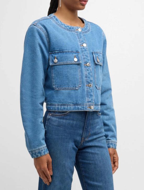  베로니카비어드 데님 자켓 베로니카 비어드 브랜디 재킷 브라이트 세렌디피티 - VERONICA BEARD