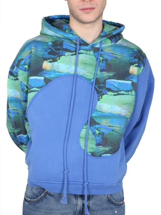  이알엘 후드 티셔츠 ERL06T038 GREEN Blue - ERL