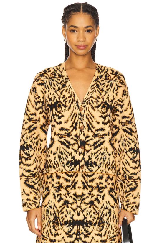  울라 존슨 롱 원피스 페이튼 자카드 니트 카디건 - ULLA JOHNSON